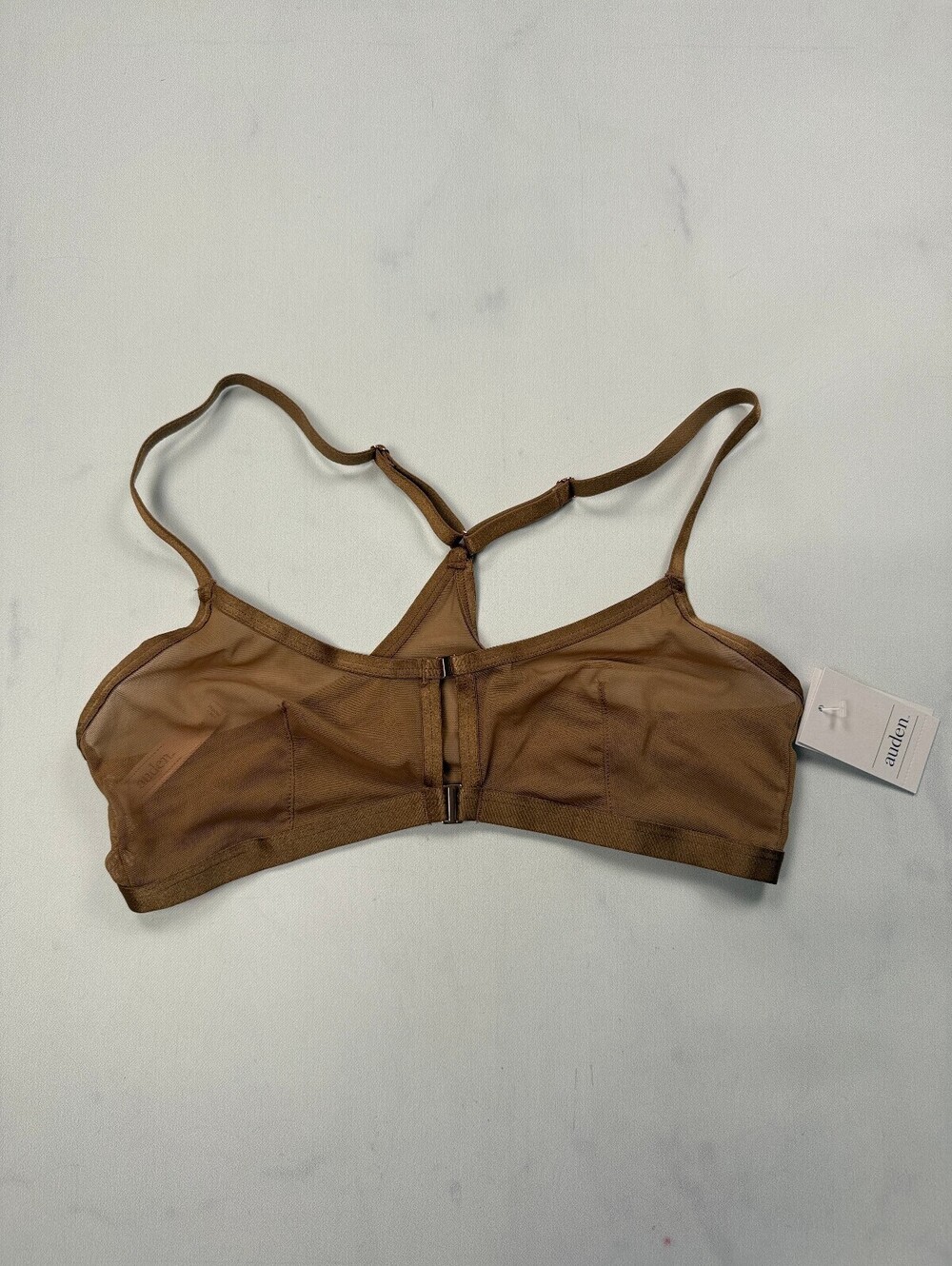 Auden Mesh Bra Bra Tan Modern Minimalist Fitted - Womens M